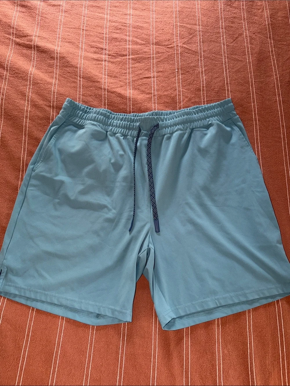 Light Blue Men’s Athletic Shorts with Drawstring Waist